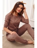 Women\'s jumpsuit fastened with a zipper at the back, cappuccino 2401 - Online store - Boutique